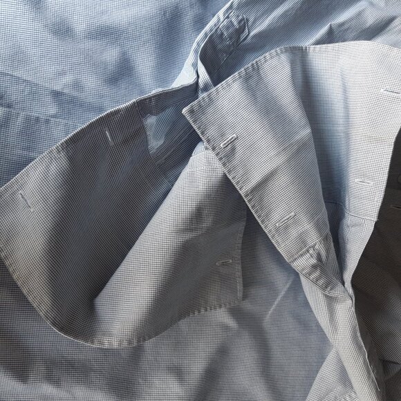 MEXX French Cuff Semi Slim Fit Men's Blue & White Check Shirt ⚡️BUY 3 for $55⚡️ - Picture 7 of 16